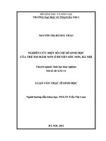 Nghiên cứu một số chỉ số sinh học của trẻ em mầm non ở huyện sóc sơn, hà nội 