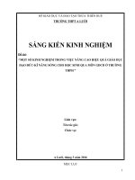 MỘT SỐ KINH NGHIỆM TRONG VIỆC NÂNG CAO HIỆU QUẢ GIÁO dục đạo đức kĩ NĂNG SỐNG CHO học SINH QUA môn GDCD ở TRƯỜNG THPH
