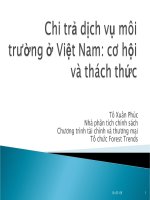 Chi trả dịch vụ môi trường ở Việt Nam: cơ hội và thách thức