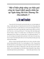 Một số biện pháp nâng cao hiệu quả công tác hoạch định nguồn nhân lực tại ngân hàng sài gòn thương tín (sacombank )