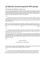 Các kiến thức cần nhớ trong kỳ thi THPT quốc gia