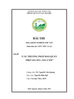 các phương pháp bảo quản thịt gia súc gia cầm