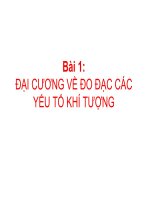 Bài giảng Đại cương về đo đạc các yếu tố khí tượng