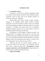 The development of waterway and tranport cooperative in mekong delta 