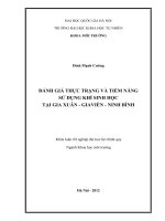 Luận văn Đánh giá thực trạng và tiềm năng sử dụng khí sinh học tại Gia Xuân Gia Viễn Ninh Bình