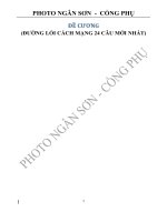 ĐỀ CƯƠNG (ĐƯỜNG LỐI CÁCH MẠNG 24 CÂU MỚI NHẤT)