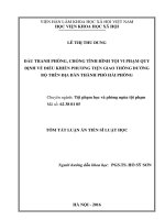 Đấu tranh phòng, chống tình hình tội vi phạm quy định về điều khiển phương tiện giao thông đường bộ trên địa bàn thành phố hải phòng (TT)