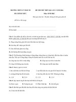 THPT lý thái tổ đề thi thử tốt nghiệp môn sinh học lần 1 2016