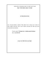 Đấu tranh phòng, chống tình hình tội vi phạm quy định về điều khiển phương tiện giao thông đường bộ trên địa bàn thành phố hải phòng