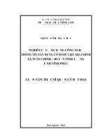Nghiên cứu ứng dụng công nghệ thông tin xây dựng cơ sở dữ liệu địa chính xã tuân chính, huyện vĩnh tường tỉnh vĩnh phúc 