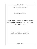 Chiến lược kinh tế của Trung Quốc đối với khu vực Đông Á ba thập niên đầu thế kỷ XXI