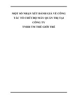 Một số nhận xét đánh giá về công tác tổ chức bộ máy quản trị tại công ty tnhh tm thế giới trẻ (đăng bán)
