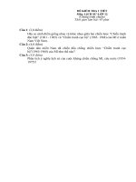 Đề kiểm tra 1 tiết môn lịch sử lớp 12 chuẩn năm học 2015 2016