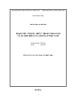 PHẠM TRÙ “TRUNG, HIẾU” TRONG NHO GIÁO VÀ SỰ TIẾP BIẾN CỦA CHÚNG Ở VIỆT NAM