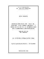 Đánh giá công tác bồi thường, hỗ trợ, tái định cư và hậu sinh kế khi nhà nước thu hồi đất tại một số dự án trên địa bàn huyện Chiêm Hóa, tỉnh Tuyên Quang