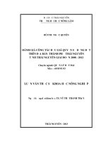 Đánh giá công tác đấu giá quyền sử dụng đất trên địa bàn thành phố thái nguyên tỉnh thái nguyên giai đoạn 2008   2012 