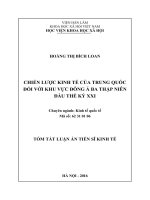 Chiến lược kinh tế của Trung Quốc đối với khu vực Đông Á ba thập niên đầu thế kỷ XXI