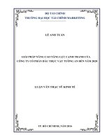Giải pháp nâng cao năng lực cạnh tranh của công ty cổ phần dầu thực vật tường an đến năm 2020 