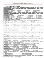 ngữ pháp ,cấu trúc ,12 đề thi tốt nghiệp THPT tiếng anh 20142015.