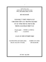 Giáo dục ý thức pháp luật cho sinh viên các trường đại học ở các tỉnh Trung Trung Bộ trong giai đoạn hiện nay