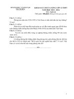 Đề thi khảo sát chất lượng lớp 12 môn lịch sử 2016 tỉnh thanh hoá