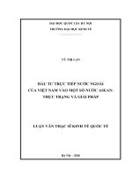 Đầu tư trực tiếp nước ngoài của việt nam vào một số nước ASEAN thực trạng và giải pháp 