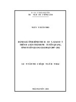 Đánh giá tình hình thu hồi đất, giao đất trên địa bàn thành phố tuyên quang, tỉnh tuyên quang giai đoạn 2007   2012 