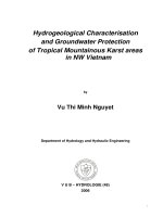 Báo cáo Hydrogeological Characterisation and Groundwater Protection  of Tropical Mountainous Karst areas in NW Vietnam