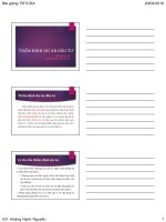 Bài giảng thẩm định dự án đầu tư