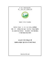 Xây dựng cơ sở dữ liệu địa chính phục vụ công tác quản lý đất đai trên địa bàn xã tân cương huyện định hóa tỉnh thái nguyên 
