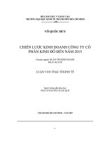 Luận văn chiến lược kinh doanh công ty cổ phần kinh đô đến năm 2015