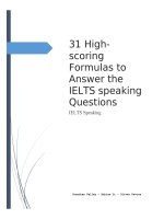 31 High Scoring Formulas to Answer the IELTS Speaking Question
