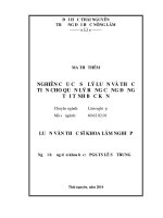 Nghiên cứu cơ sở lý luận và thực tiễn cho quản lý rừng cộng đồng tại tỉnh bắc kạn 
