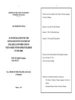 An investigation into the socio linguistic features of english loanwords used in vietnamese newspapers published in the 2000s