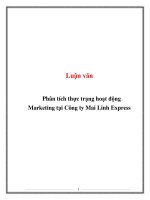 Phân tích thực trạng hoạt động marketing tại công ty mai linh express