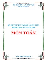 BỘ ĐỀ THI THỬ THPT QUỐC GIA năm 2016 môn TOÁN có đáp án