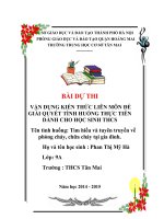 tich1h ợp liên môn giáo dục công dân 9 tìm hiểu và tuyên truyền về phòng cháy, chữa cháy tại gia đình 