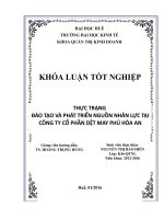 Thực trạng đào tạo và phát triển tại CTCP dệt may phú hòa an