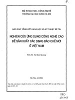 Nghiên cứu ứng dụng công nghệ cao để sản xuất các dạng bào chế mới ở việt nam
