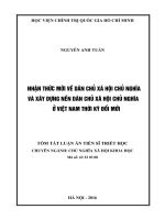 Nhận thức mới về dân chủ xã hội chủ nghĩa và xây dựng nền dân chủ xã hội chủ nghĩa ở Việt Nam thời kỳ đổi mới (TT)