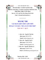 giáo án tích hợp liên môn ngữ văn 9 bài mùa XUÂN NHO NHỎ