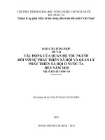 TÁC ĐỘNG CỦA QUAN HỆ TỘC NGƯỜI ĐỐI VỚI SỰ PHÁT TRIỂN XÃ HỘI VÀ QUẢN LÝ PHÁT TRIỂN XÃ HỘI Ở NƯỚC TA ĐẾN NĂM 2020