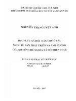 Trào lưu xã hội dân chủ ở các nước tư bản phát triển và ảnh hưởng của nó đến chủ nghĩa xã hội hiện thực 