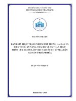 Đánh giá thực trạng nhiễm urê trong hải sản và kiến thức, kỹ năng, thái độ về an toàn thực phẩm của người làm việc tại các cơ sở mua bán hải sản ở khánh hòa 