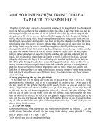 MỘT số KINH NGHIỆM TRONG GIẢI bài tập DI TRUYỀN SINH học 9