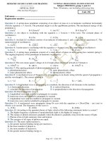 Đề thi thử THPT quốc gia trường NATIONAL HIGH SCHOOL EXAMINATION môn vật lý