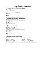 Quy tắc tính đạo hàm