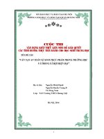 tích hợp liên môn sinh học 9 vấn nạn AN TOÀN vệ SINH THỰC PHẨM TRONG TRƯỜNG học 