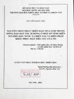 Nguyên nhân phát triển đạo tin lành trong đồng bào dân tộc hmông ở vài tỉnh miền núi phía bắc nước ta hiện nay và biện pháp khắc phục mặt tiêu cực của nó 