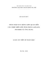 Tích chập suy rộng liên quan đến các phép biến đổi tích phân Laplace,  Fourier và ứng dụng